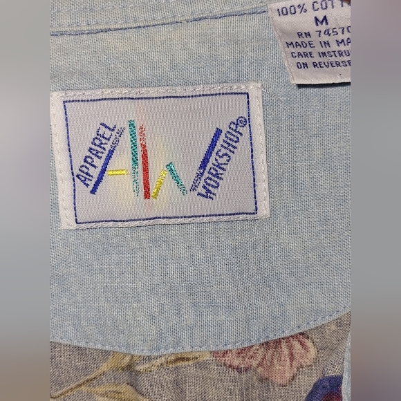 Apparel Workshop Floral Short Sleeve Button Down Men's Shirt Size M - Picture 3 of 7